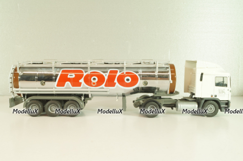 ERF EC 10 tractor with semi tank trailer "Rolo Nestle" 1997, white/chrome, 9203, Tekno 1:50