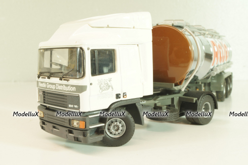 ERF EC 10 tractor with semi tank trailer "Rolo Nestle" 1997, white/chrome, 9203, Tekno 1:50