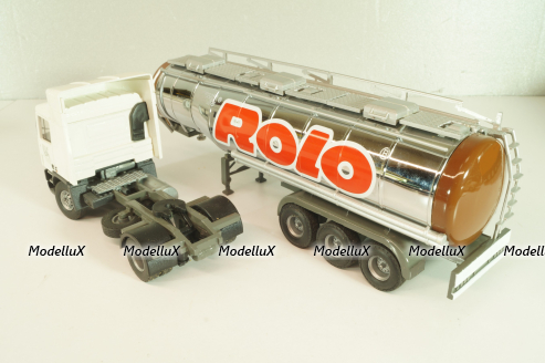ERF EC 10 tractor with semi tank trailer "Rolo Nestle" 1997, white/chrome, 9203, Tekno 1:50