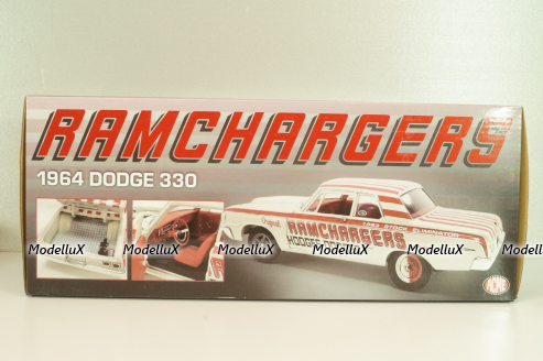 Dodge 330 Ramchargers 1964, white, L.E 504 pcs, A1806900, ACME 1:18