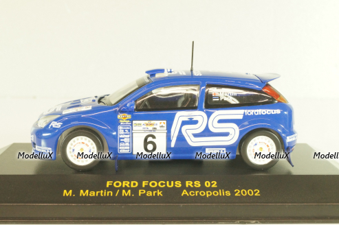 Ford Focus RS 02 #6 rally Acropolis 2002, M.Martin/M.Park, RAM089, IXO 1:43