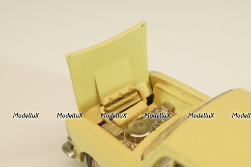 Москвич-412 А2, бледно-желтый, капот 3 зажима (ранний), Тантал/Радон 1:43