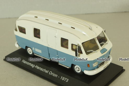 Hanomag-Henschel Orion 1 camper van  1973, white/blue, HPC010, Hachette Passion Camping-Cars #10 1:43