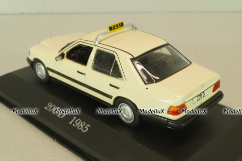 Mercedes-Benz 200 D (W124) Taxi 1985, beige, MBOMS073, Mercedes-Benz-Offizielle Modell-Sammlung #73, Altaya 1:43
