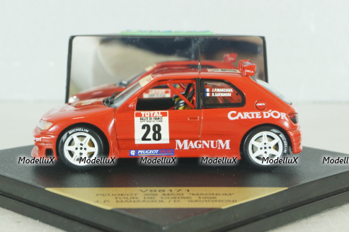 Peugeot 306 Maxi #28 Tour De Corsa 1998, J.P.Manzagol/D.Savignoni, red, V98171, Vitesse 1:43