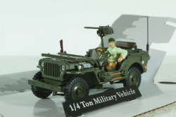 JEEP Willys 1/4 Ton.C/MITRAGLIA E FIGURA, Cararama 1:43