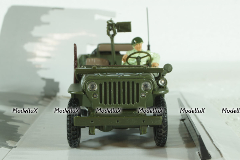 JEEP Willys 1/4 Ton.C/MITRAGLIA E FIGURA, Cararama 1:43
