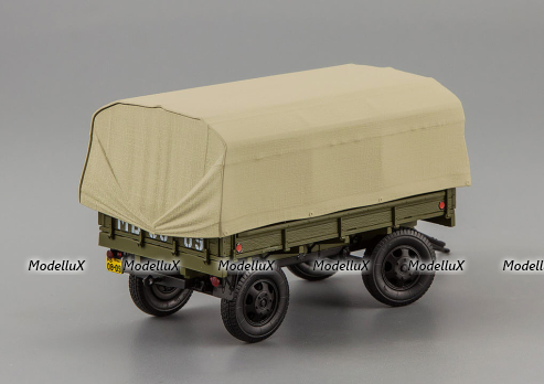 Прицеп 2-ПН-2 (гражданские номера) (с дугами и тентом), 600201, DiP Models 1:43