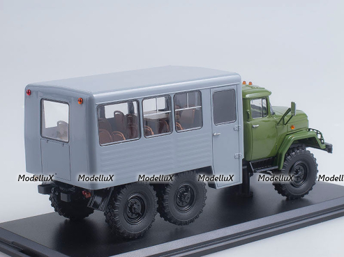 ЗИЛ 131 вахтовый автобус (хаки-серый), SSM1091