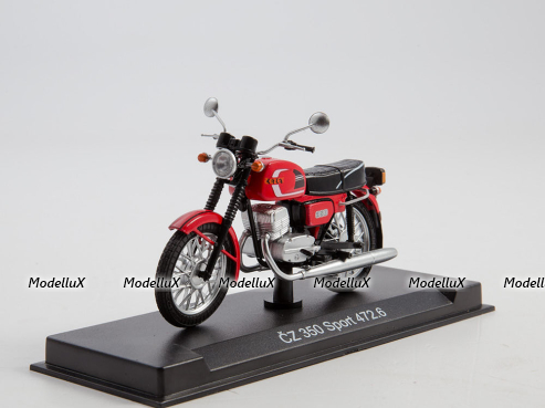 CZ-350 Sport 472.6 1976, красный, Наши Мотоциклы №8, Modimio 1:43