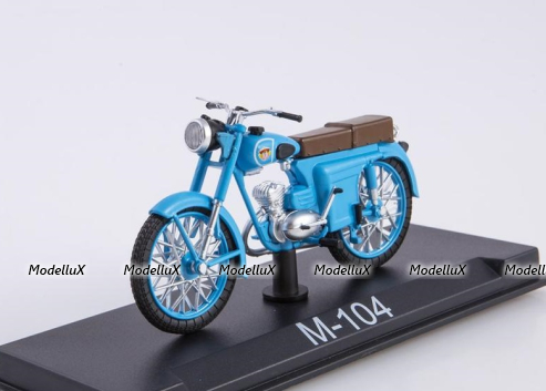 М-104 1964, голубой, Наши Мотоциклы №45, Modimio 1:43